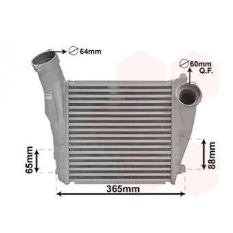 Intercooler, échangeur VAN WEZEL 74004056