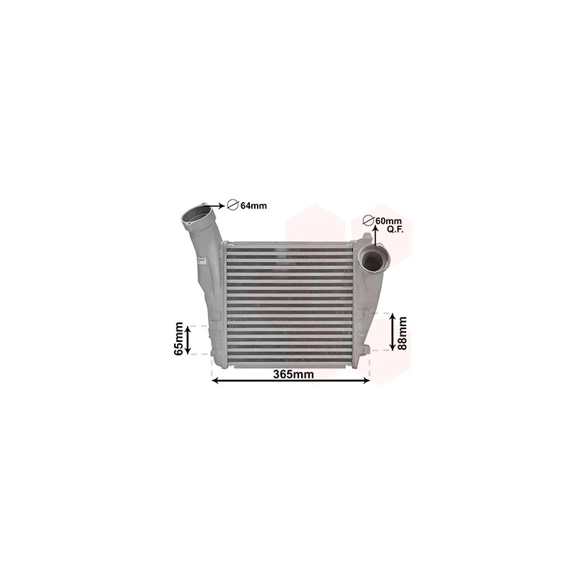 Intercooler, échangeur VAN WEZEL 74004056