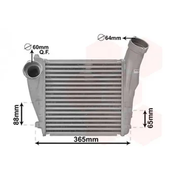 Intercooler, échangeur VAN WEZEL 74004057