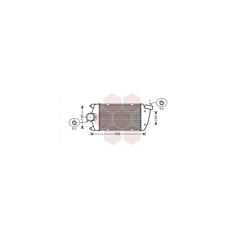 Intercooler, échangeur VAN WEZEL 74004061
