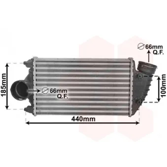 Intercooler, échangeur VAN WEZEL 74004068