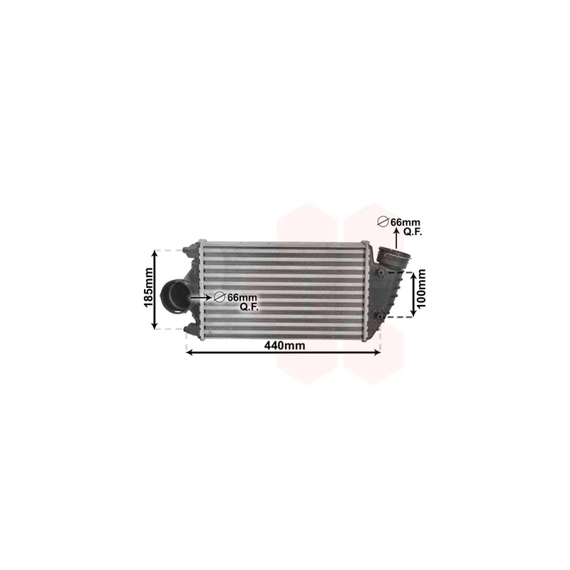 Intercooler, échangeur VAN WEZEL 74004068