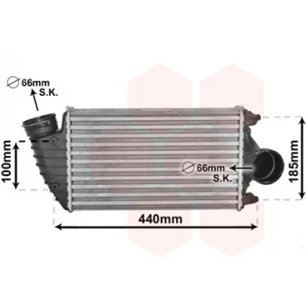 Intercooler, échangeur VAN WEZEL 74004069