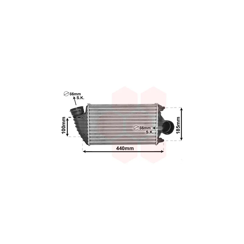Intercooler, échangeur VAN WEZEL 74004069