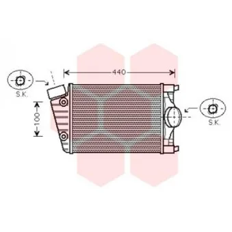 Intercooler, échangeur VAN WEZEL 74004070