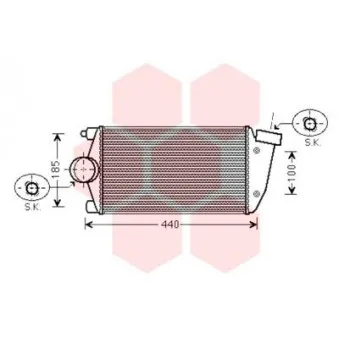 Intercooler, échangeur VAN WEZEL 74004071