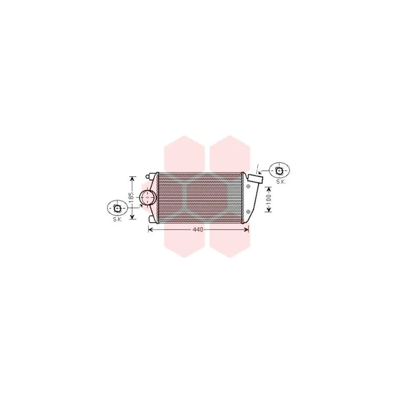 Intercooler, échangeur VAN WEZEL 74004071