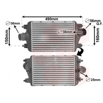 Intercooler, échangeur VAN WEZEL 74004080