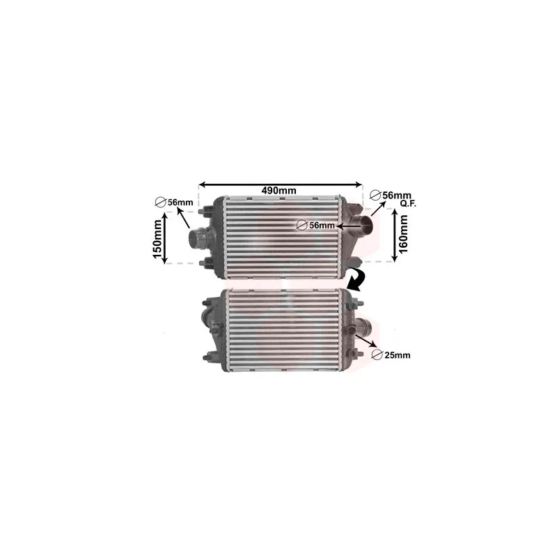Intercooler, échangeur VAN WEZEL 74004080