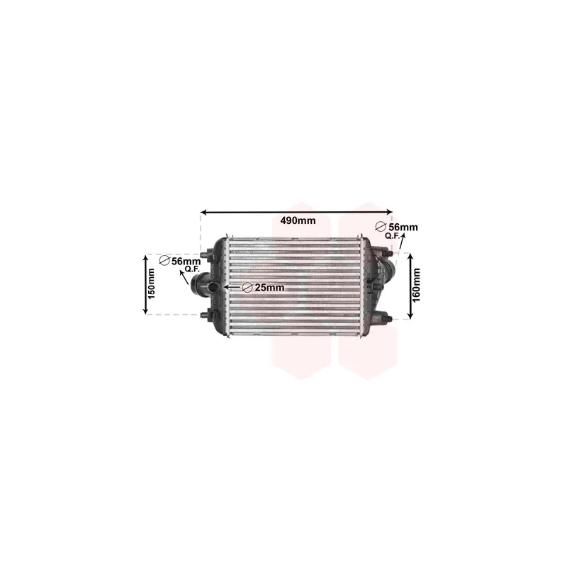 Intercooler, échangeur VAN WEZEL 74004081
