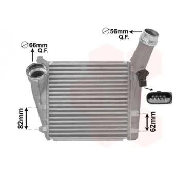 Intercooler, échangeur VAN WEZEL 74004086