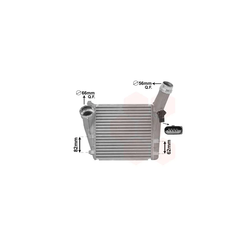 Intercooler, échangeur VAN WEZEL 74004086