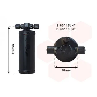 Filtre déshydratant, climatisation VAN WEZEL 7400D028
