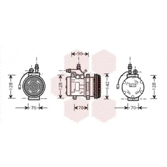 Compresseur, climatisation VAN WEZEL 7400K029