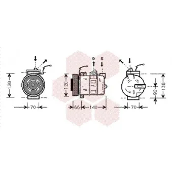 Compresseur, climatisation VAN WEZEL 7400K040