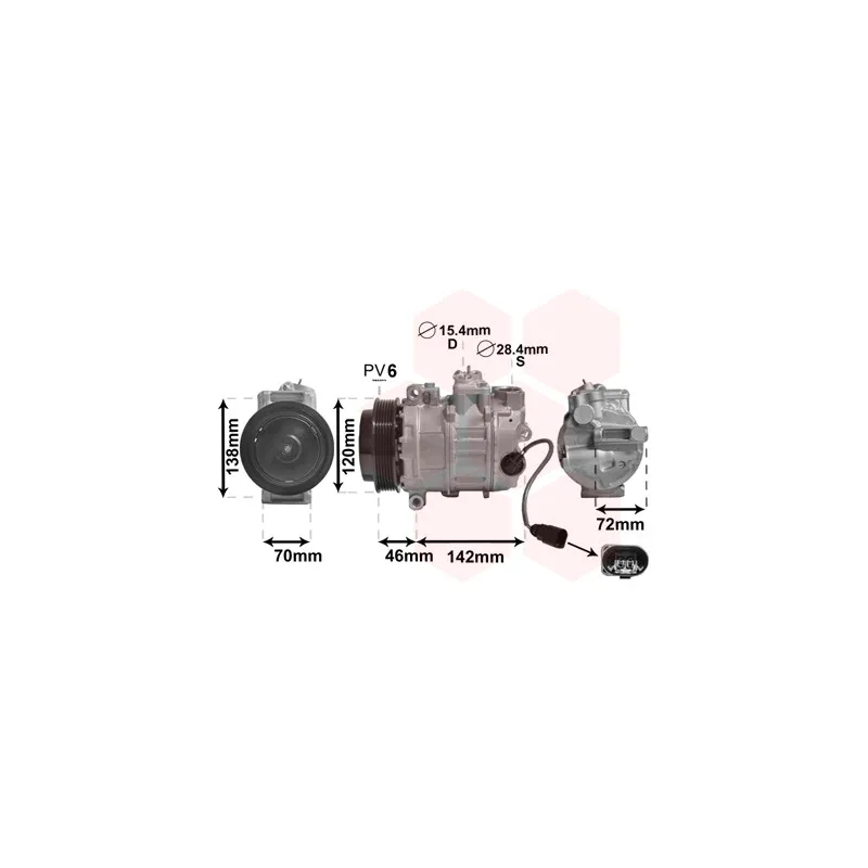Compresseur, climatisation VAN WEZEL 7400K074
