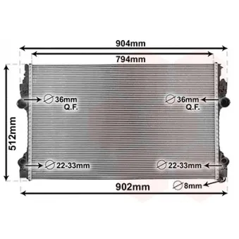 Radiateur, refroidissement du moteur VAN WEZEL