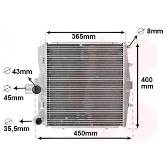 Radiateur, refroidissement du moteur avant droit VAN WEZEL 74012703