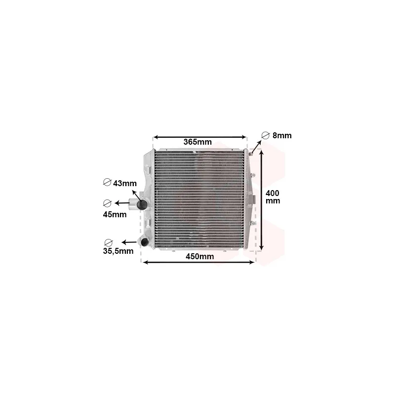Radiateur, refroidissement du moteur avant droit VAN WEZEL 74012703