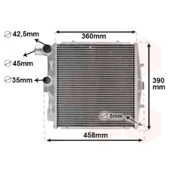 Radiateur, refroidissement du moteur avant gauche VAN WEZEL 74012704