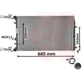 Radiateur, refroidissement du moteur VAN WEZEL 76002008