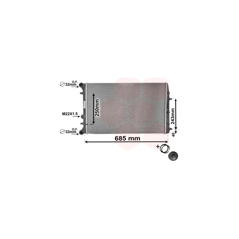 Radiateur, refroidissement du moteur VAN WEZEL 76002008