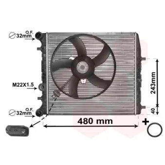 Radiateur, refroidissement du moteur VAN WEZEL 76002013