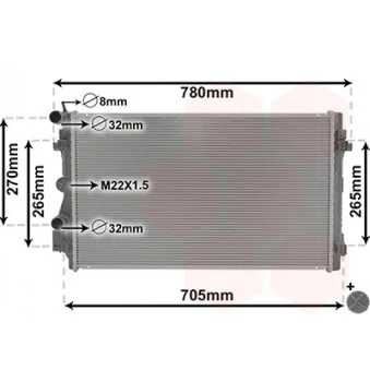 Radiateur, refroidissement du moteur VAN WEZEL 76002021