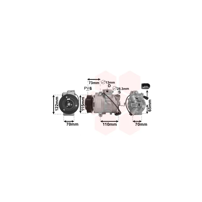 Compresseur, climatisation VAN WEZEL 7600K018