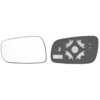 Verre de rétroviseur, rétroviseur extérieur VAN WEZEL 7620837