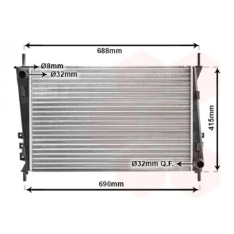 Radiateur, refroidissement du moteur VAN WEZEL 77002037