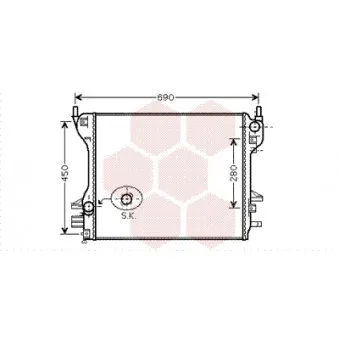 Radiateur, refroidissement du moteur VAN WEZEL 77002039