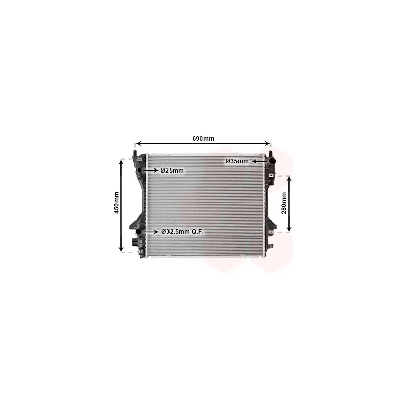 Radiateur, refroidissement du moteur VAN WEZEL 77002040
