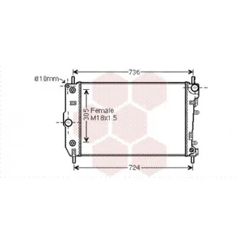 Radiateur, refroidissement du moteur VAN WEZEL 77002047