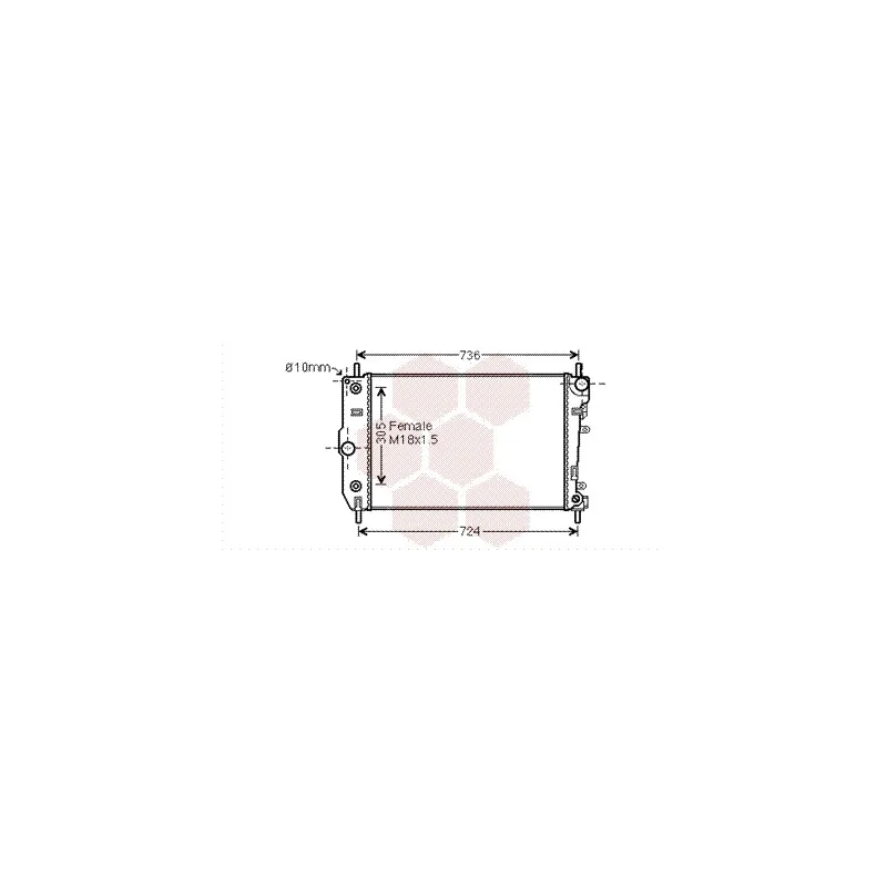 Radiateur, refroidissement du moteur VAN WEZEL 77002047