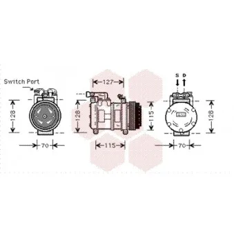 Compresseur, climatisation VAN WEZEL 7700K031
