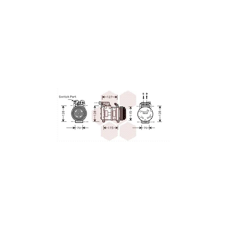Compresseur, climatisation VAN WEZEL 7700K031