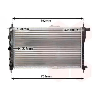 Radiateur, refroidissement du moteur VAN WEZEL 81002001