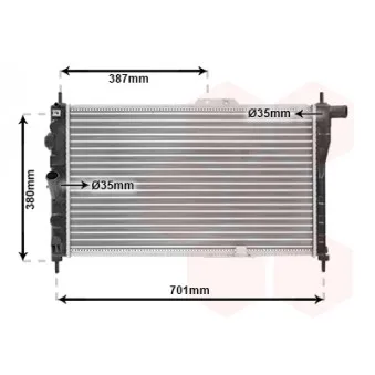 Radiateur, refroidissement du moteur VAN WEZEL 81002004