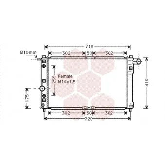 Radiateur, refroidissement du moteur VAN WEZEL 81002010