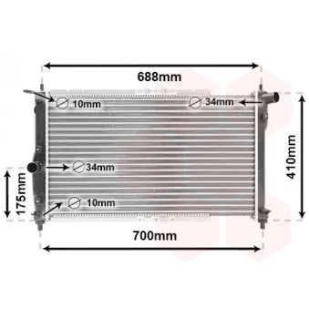 Radiateur, refroidissement du moteur VAN WEZEL 81002014