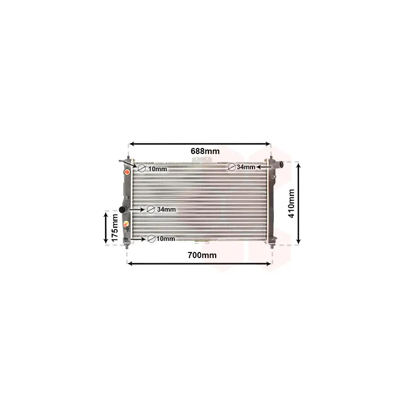 Radiateur, refroidissement du moteur VAN WEZEL 81002015