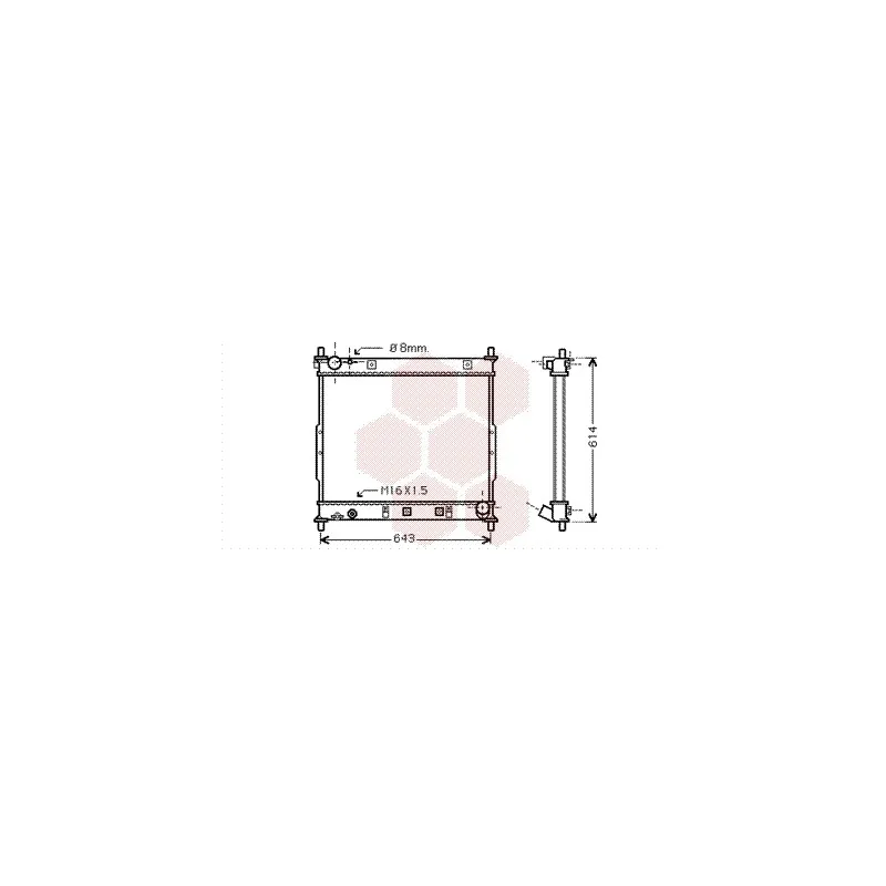 Radiateur, refroidissement du moteur VAN WEZEL 81002062