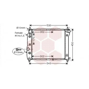 Radiateur, refroidissement du moteur VAN WEZEL 81002069