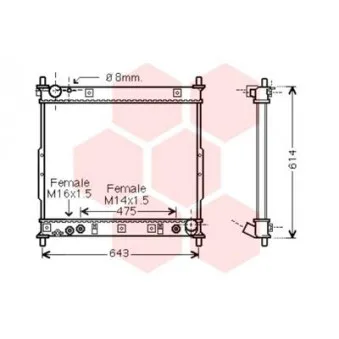 Radiateur, refroidissement du moteur VAN WEZEL 81002104