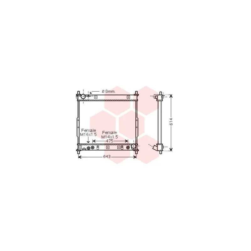 Radiateur, refroidissement du moteur VAN WEZEL 81002104