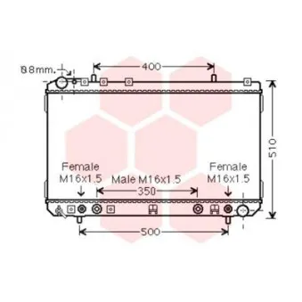 Radiateur, refroidissement du moteur VAN WEZEL 81002106