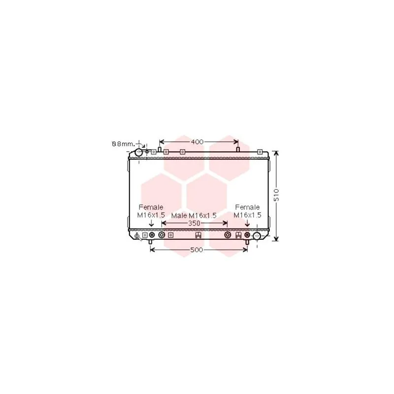 Radiateur, refroidissement du moteur VAN WEZEL 81002106
