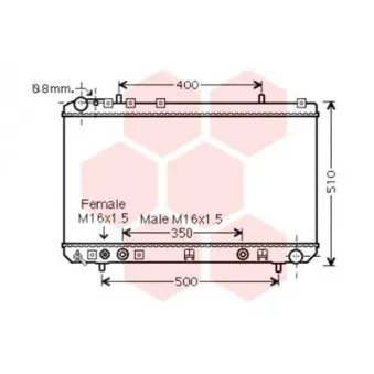 Radiateur, refroidissement du moteur VAN WEZEL 81002138