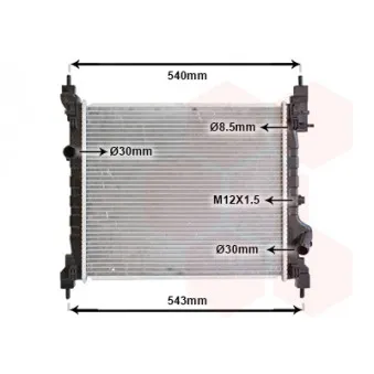 Radiateur, refroidissement du moteur VAN WEZEL 81002141